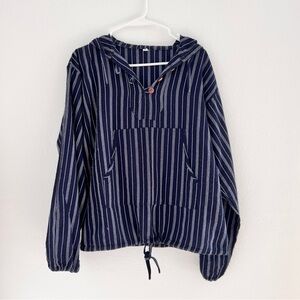 Coastal Aunt Navy Stripe Hoodie